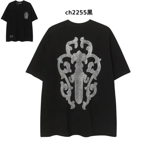 【2026新登場】クロムハーツChrome Hearts プリント刺繍Tシャツ特集 夏服 人気 男女兼用　綿100%