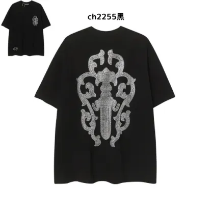 【2026新登場】クロムハーツChrome Hearts プリント刺繍Tシャツ特集 夏服 人気 男女兼用　綿100%