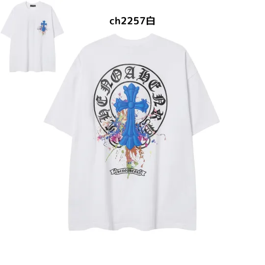 【2026新登場】クロムハーツChrome Hearts プリント刺繍Tシャツ特集 夏服 人気 男女兼用　綿100%