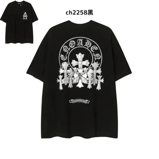 【2026新登場】クロムハーツChrome Hearts プリント刺繍Tシャツ特集 夏服 人気 男女兼用　綿100%