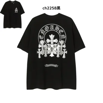 【2026新登場】クロムハーツChrome Hearts プリント刺繍Tシャツ特集 夏服 人気 男女兼用　綿100%