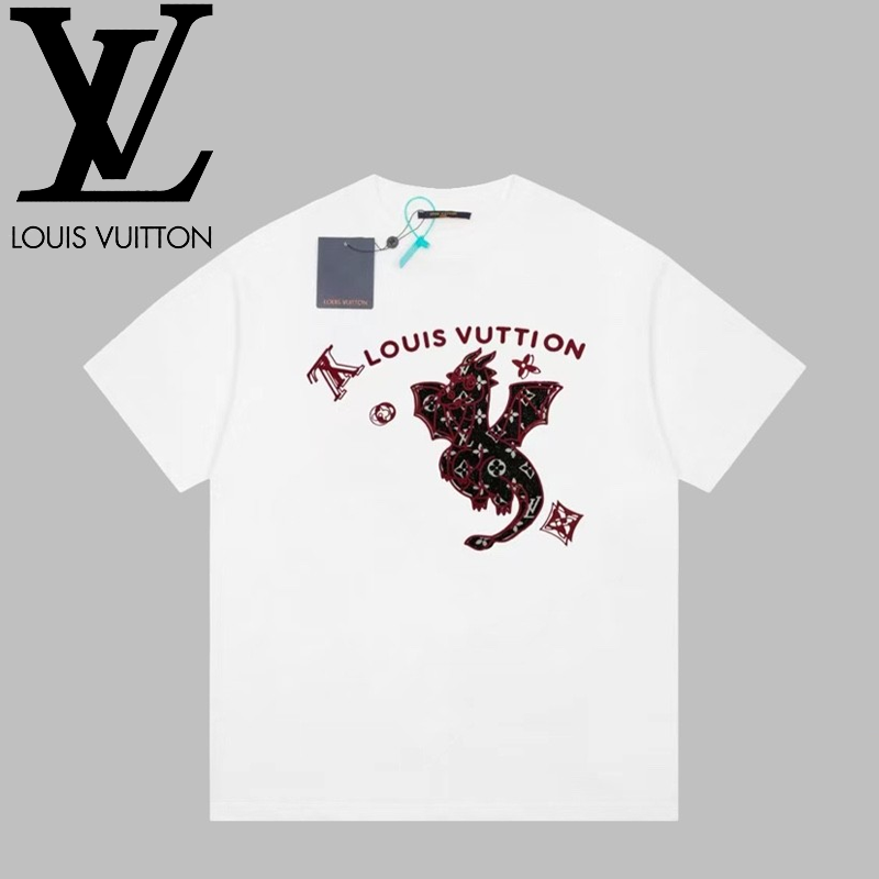 LOUIS VUITTON オールドカーロゴ 半袖Tシャツ 恤 男女兼用