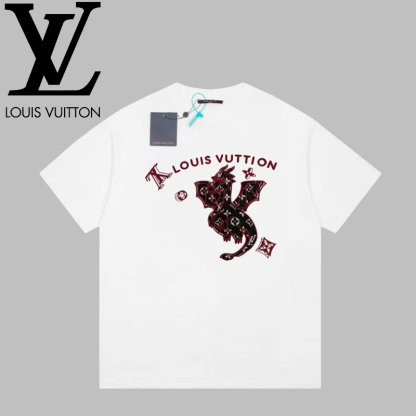 LOUIS VUITTON オールドカーロゴ 半袖Tシャツ 恤 男女兼用