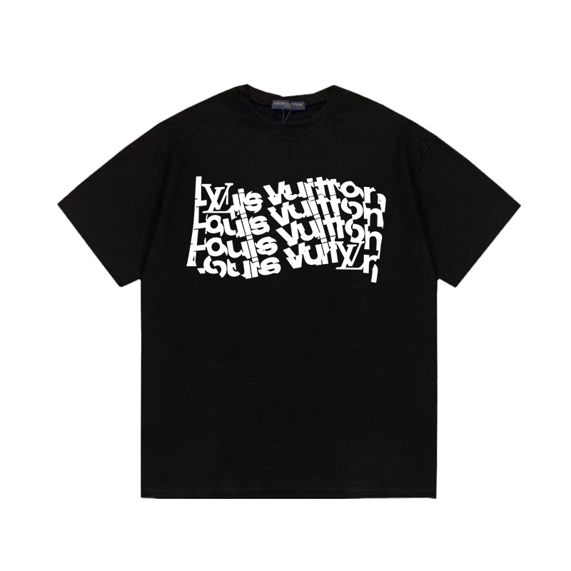 ルイ・ヴィトン ロゴ レタープリント ユニセックス 半袖Tシャツ