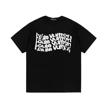 ルイ・ヴィトン ロゴ レタープリント ユニセックス 半袖Tシャツ