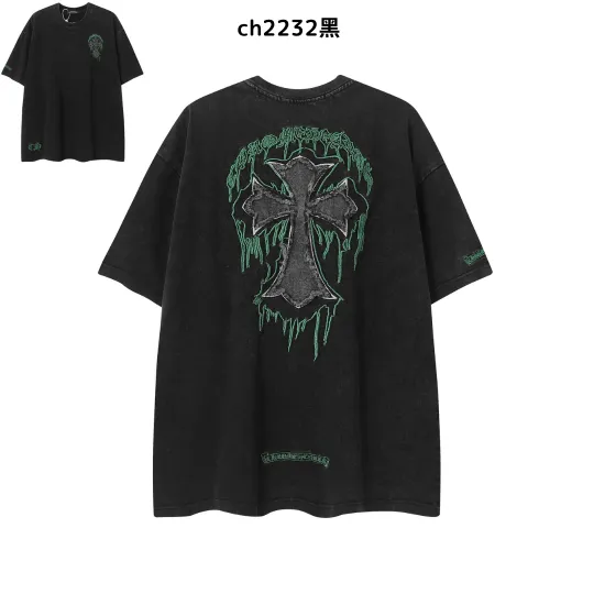 【2026新登場】クロムハーツChrome Hearts プリント刺繍Tシャツ特集 夏服 人気 男女兼用 綿100%