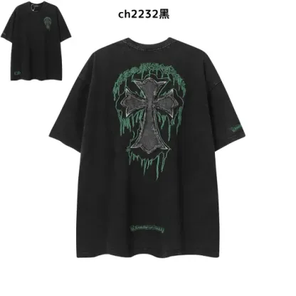 【2026新登場】クロムハーツChrome Hearts プリント刺繍Tシャツ特集 夏服 人気 男女兼用　綿100%