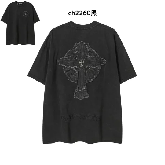 【2026新登場】クロムハーツChrome Hearts プリント刺繍Tシャツ特集 夏服 人気 男女兼用 綿100%