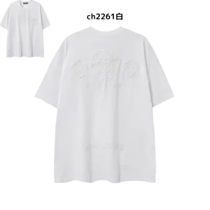【2026新登場】クロムハーツChrome Hearts プリント刺繍Tシャツ特集 夏服 人気 男女兼用　綿100%