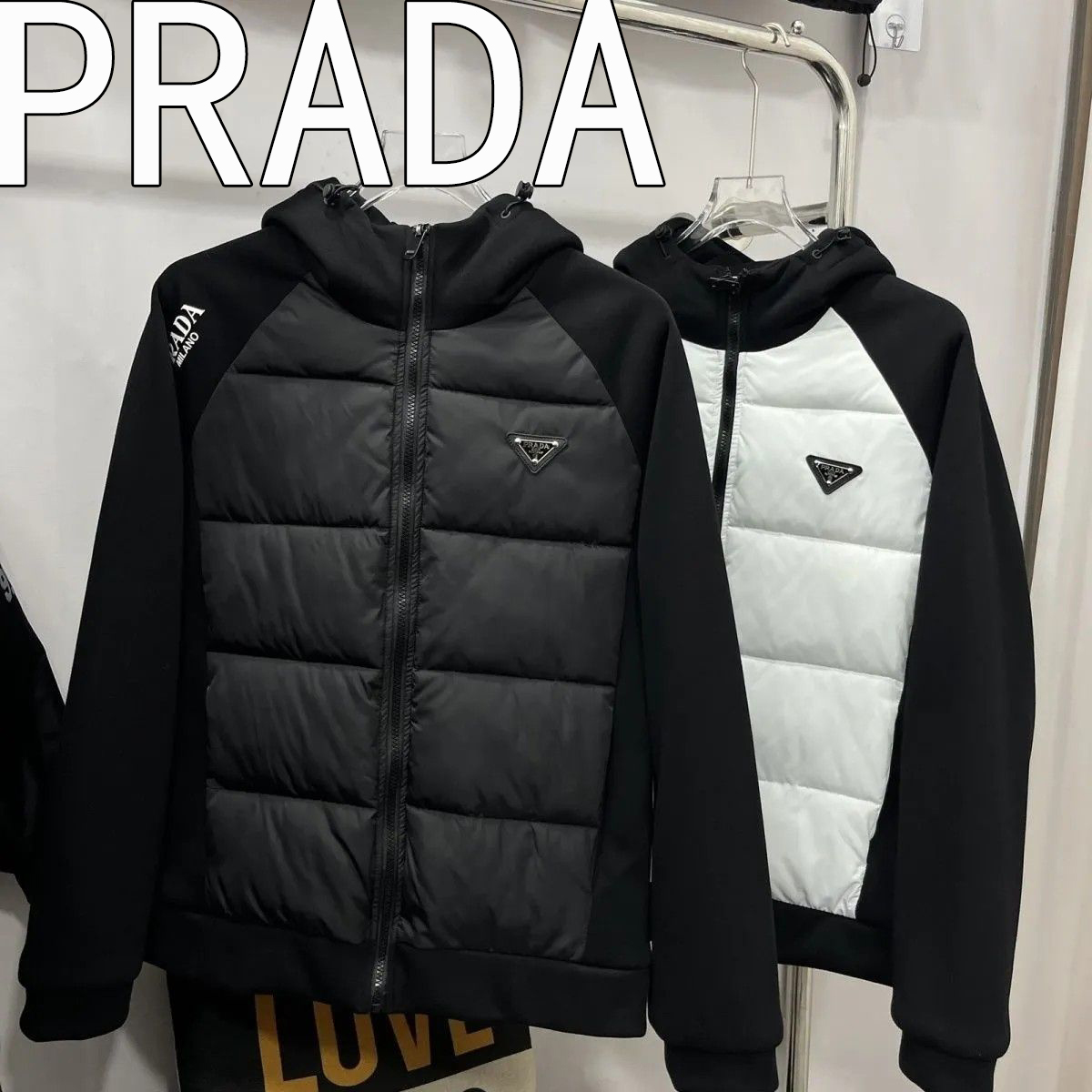 [PRADA ]期間限定 高品質 ジャカード生地 防水性 防風性 フード付きジャケット