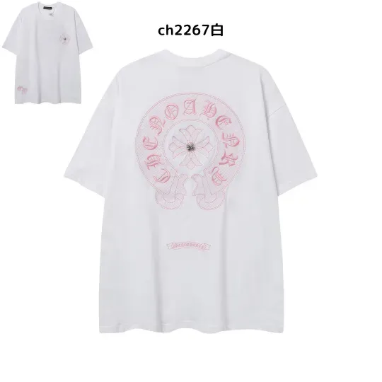 【2026新登場】クロムハーツChrome Hearts プリント刺繍Tシャツ特集 夏服 人気 男女兼用　綿100%