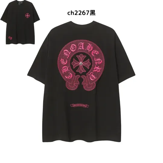 【2026新登場】クロムハーツChrome Hearts プリント刺繍Tシャツ特集 夏服 人気 男女兼用　綿100%