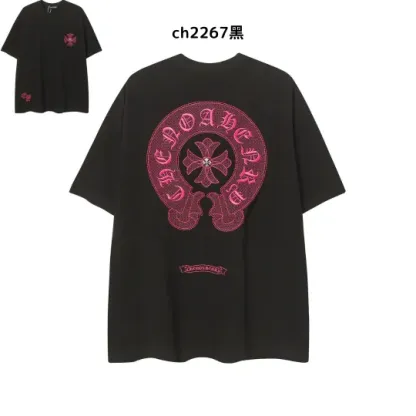 【2026新登場】クロムハーツChrome Hearts プリント刺繍Tシャツ特集 夏服 人気 男女兼用　綿100%