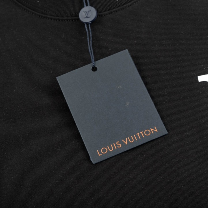 Louis Vuitton ルイヴィトン アルファベットチェック柄プリント 半袖Tシャツ 黒