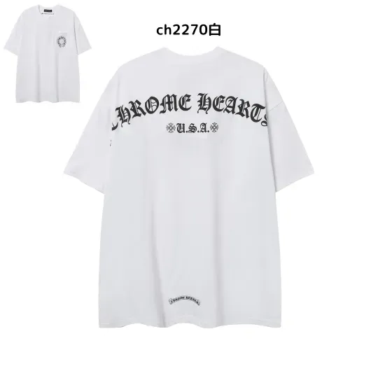 【2026新登場】クロムハーツChrome Hearts プリント刺繍Tシャツ特集 夏服 人気 男女兼用　綿100%