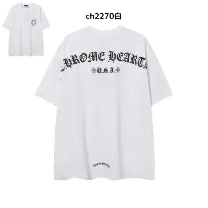 【2026新登場】クロムハーツChrome Hearts プリント刺繍Tシャツ特集 夏服 人気 男女兼用　綿100%