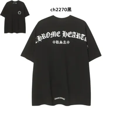 【2026新登場】クロムハーツChrome Hearts プリント刺繍Tシャツ特集 夏服 人気 男女兼用　綿100%