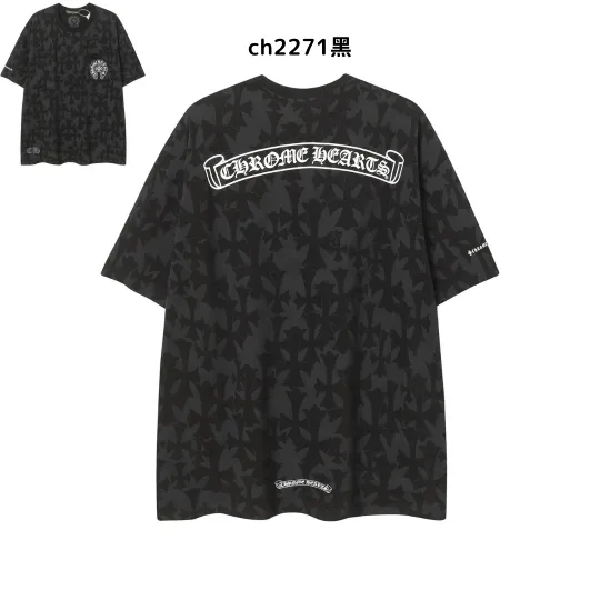 【2026新登場】クロムハーツChrome Hearts プリント刺繍Tシャツ特集 夏服 人気 男女兼用　綿100%