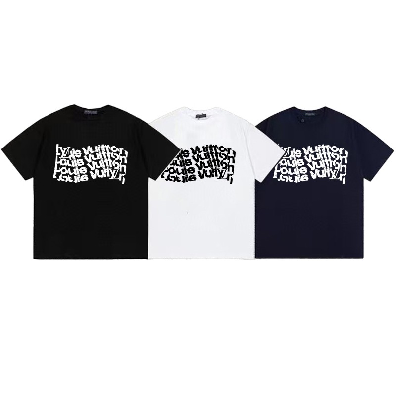 ルイ・ヴィトン ロゴ レタープリント ユニセックス 半袖Tシャツ