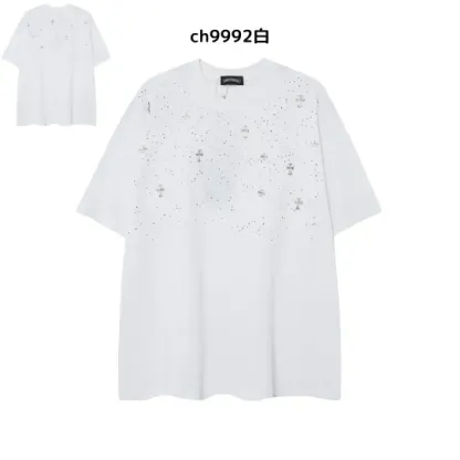 【2026新登場】クロムハーツChrome Hearts プリント刺繍Tシャツ特集 夏服 人気 男女兼用　綿100%