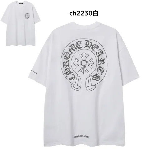 【2026新登場】クロムハーツChrome Hearts プリント刺繍Tシャツ特集 夏服 人気 男女兼用 綿100%