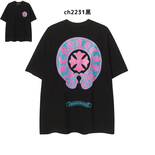 【2026新登場】クロムハーツChrome Hearts プリント刺繍Tシャツ特集 夏服 人気 男女兼用　綿100%