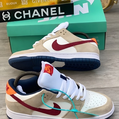 【新商品発売】Nike SB Dunk LowRed Brown Blue Shoes BQ6817-101【本物保証】【代金引換】