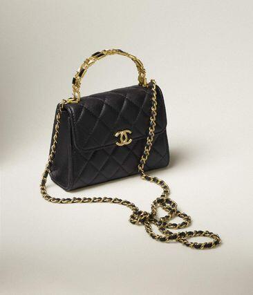 【Chanel】新作AW＼CHANEL／ラム_CCロゴ_マトラッセ_黒_チェーンショルダー