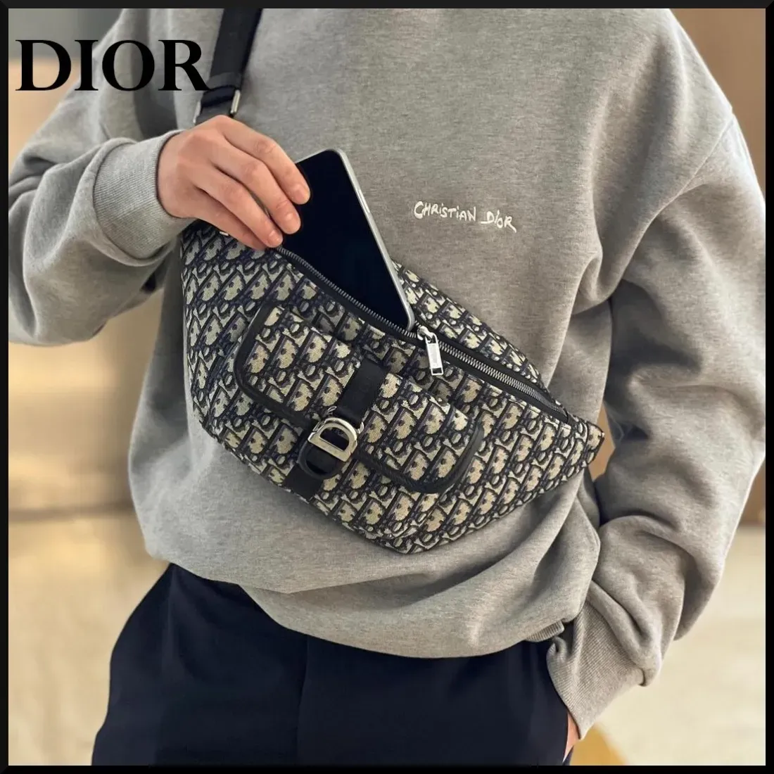 【気軽に持ち歩けるサイズ☆】 Dior 8 ベルトバッグ　ベージュ