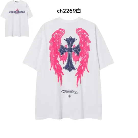 【2026新登場】クロムハーツChrome Hearts プリント刺繍Tシャツ特集 夏服 人気 男女兼用　綿100%