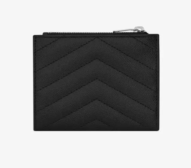 人気！★MONOGRAMブラックキルトレザージッパーのカードホルダーをテクスチャ