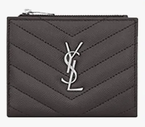 人気！★MONOGRAMブラックキルトレザージッパーのカードホルダーをテクスチャ