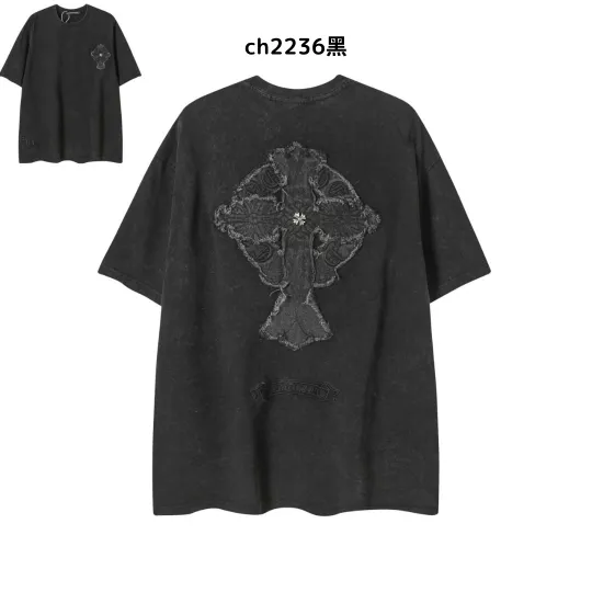 【2026新登場】クロムハーツChrome Hearts プリント刺繍Tシャツ特集 夏服 人気 男女兼用　綿100%