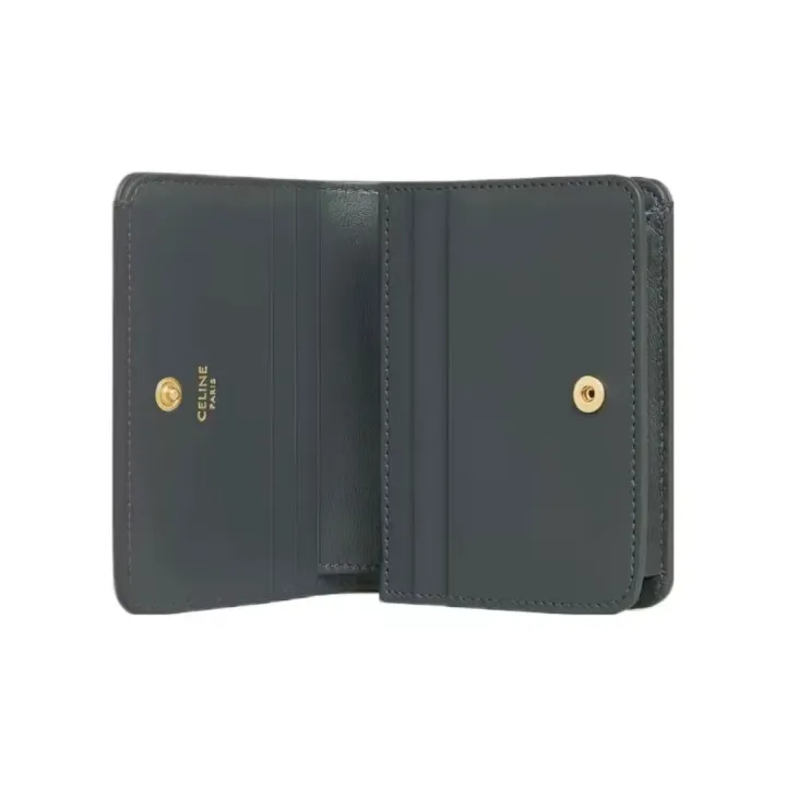 コンパクトウォレット トリオンフ / シャイニーカーフスキン すみはいいろ