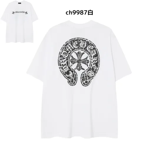 【2026新登場】クロムハーツChrome Hearts プリント刺繍Tシャツ特集 夏服 人気 男女兼用 綿100%