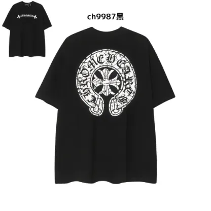 【2026新登場】クロムハーツChrome Hearts プリント刺繍Tシャツ特集 夏服 人気 男女兼用　綿100%