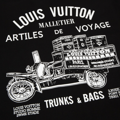 ルイ・ヴィトン オールドカーロゴ 半袖Tシャツ ブラック