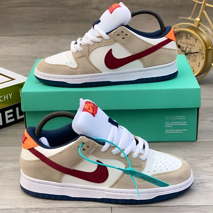 【新商品発売】Nike SB Dunk LowRed Brown Blue Shoes BQ6817-101【本物保証】【代金引換】