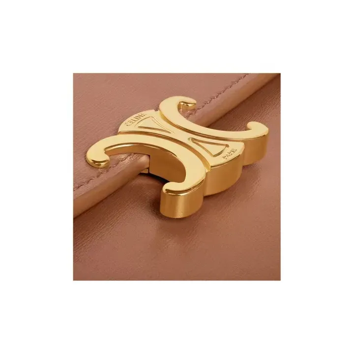 ラージウォレット トリオンフ / シャイニースムースラムスキン タン