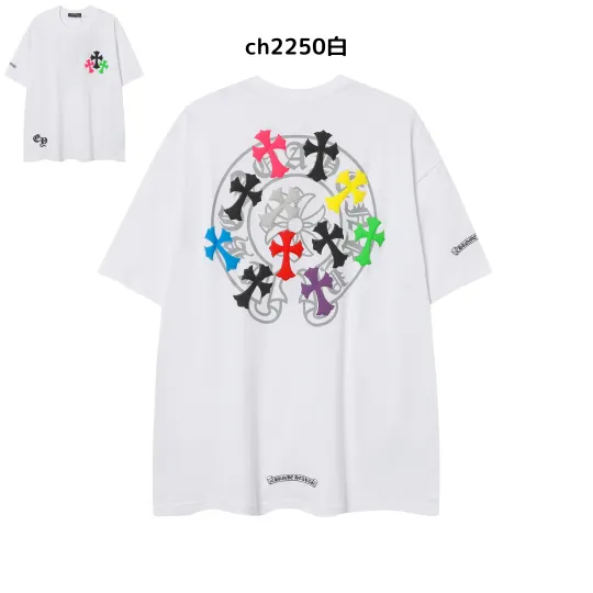 【2026新登場】クロムハーツChrome Hearts プリント刺繍Tシャツ特集 夏服 人気 男女兼用 綿100%