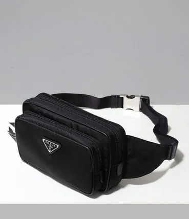 関税負担なし☆PRADA プラダ ファブリックとレザー ベルトバッグ