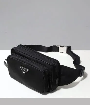 関税負担なし☆PRADA プラダ ファブリックとレザー ベルトバッグ