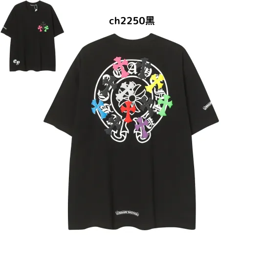 【2026新登場】クロムハーツChrome Hearts プリント刺繍Tシャツ特集 夏服 人気 男女兼用　綿100%