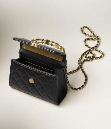 【Chanel】新作AW＼CHANEL／ラム_CCロゴ_マトラッセ_黒_チェーンショルダー