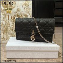 DIOR LADY DIOR チェーンポーチ カナージュ ラムスキン