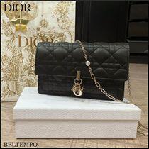 DIOR LADY DIOR チェーンポーチ カナージュ ラムスキン