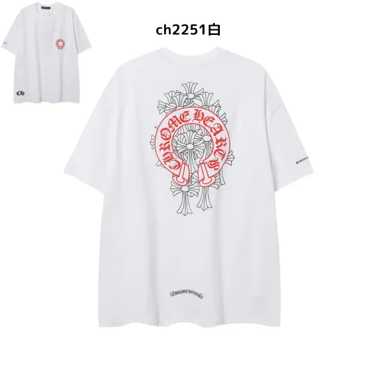 【2026新登場】クロムハーツChrome Hearts プリント刺繍Tシャツ特集 夏服 人気 男女兼用　綿100%