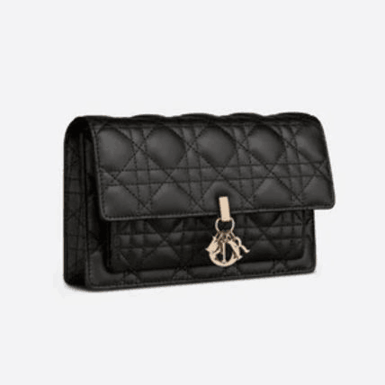 DIOR LADY DIOR チェーンポーチ カナージュ ラムスキン