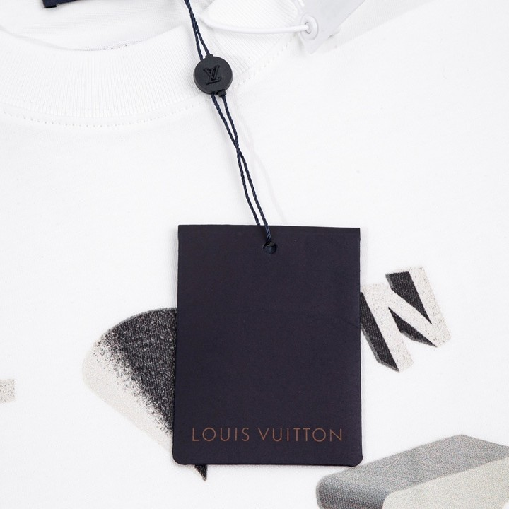 LOUIS VUITTON 25SS スターボールドロップデザイン ロゴシールフラワー 半袖Tシャツ ホワイト/ブラック
