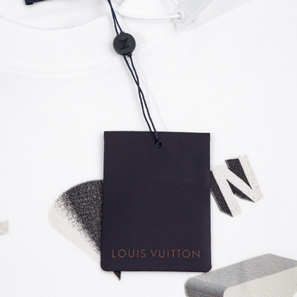 LOUIS VUITTON 25SS スターボールドロップデザイン ロゴシールフラワー 半袖Tシャツ ホワイト/ブラック